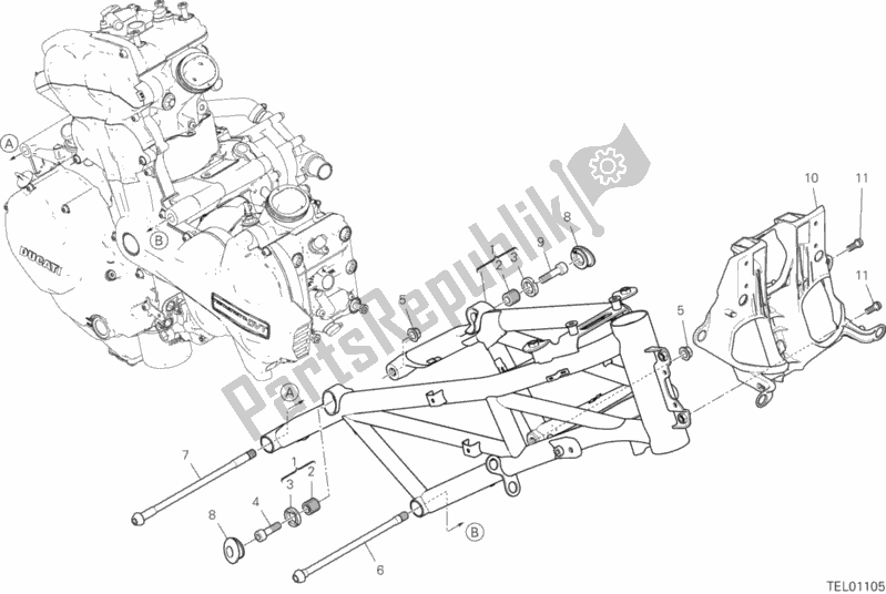 Toutes les pièces pour le Cadre du Ducati Multistrada 1260 ABS USA 2020